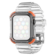 Apple Watch Series 6 / 5 40mm gekleurde rand doorzichtige stijl horlogeband - Oranje