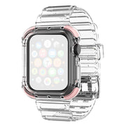 Apple Watch Series 6 / 5 40mm gekleurde rand doorzichtige stijl horlogeband - Roze
