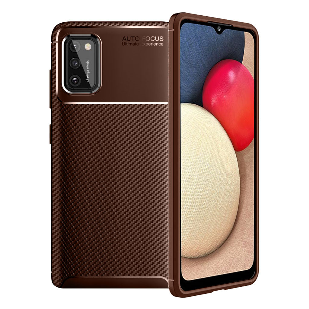Carbon Shield Samsung Galaxy A02s (166mm) Hoesje - Bruin