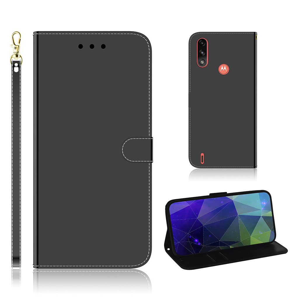 Miroir Motorola Moto E7 Power flip case - Noir