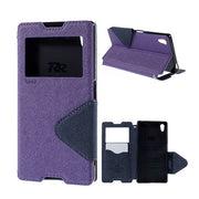 ROAR KOREA Sony Xperia Z5 Leer Hoesje Met  Window View - Purper