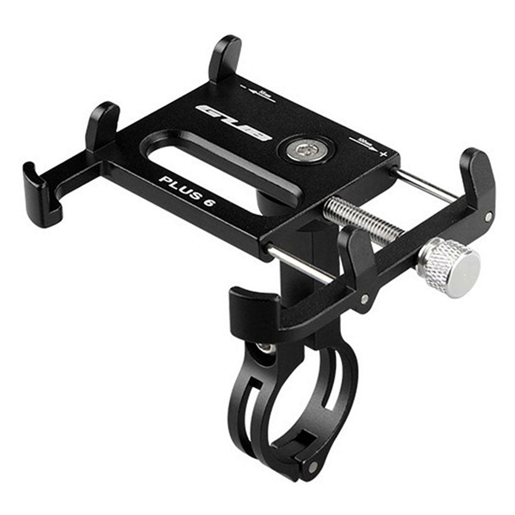 GUB PLUS 6 aluminium telefoonhouder voor fietsbevestiging - Zwart