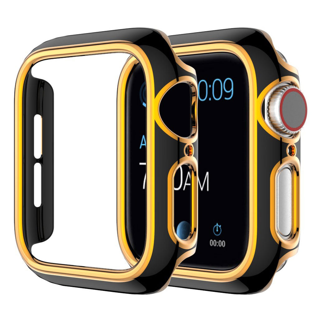 Housse d'ornement de couleur brillante pour Apple Watch Series 3/2/1 42mm - Noir / Or Rose