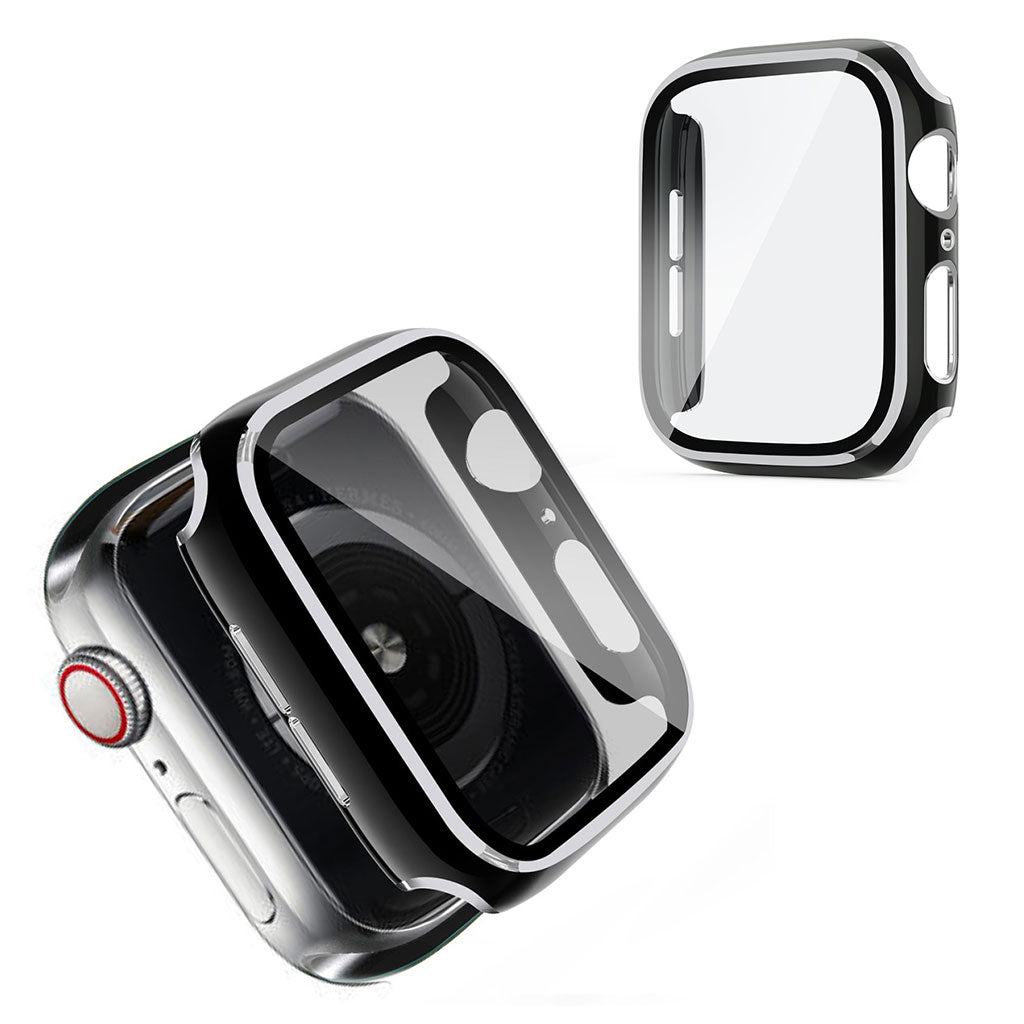 Apple Watch Series 3/2/1 38mm cool frame met gehard glas - Zwart / Zilver