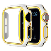Glanzend gekleurd versieringsdeksel voor Apple Watch Series 3/2/1 38mm - Wit/Goud