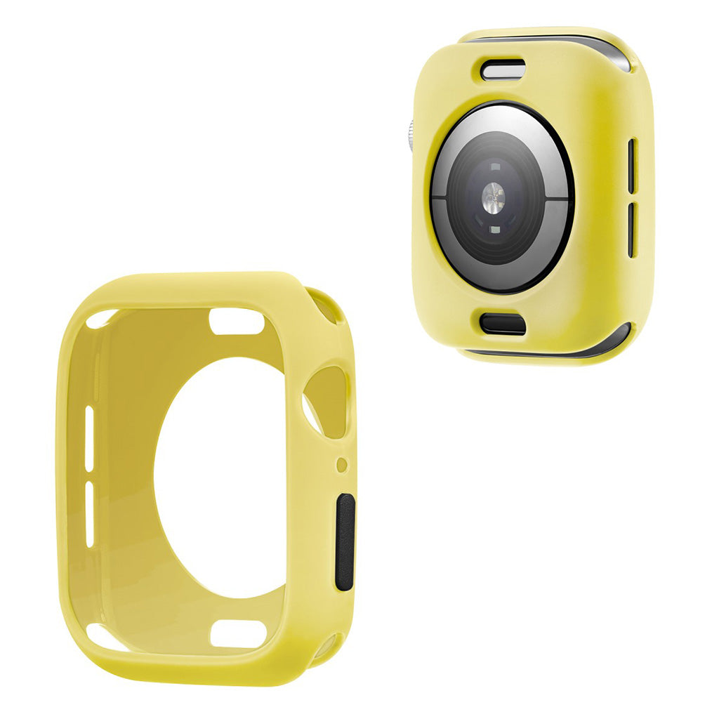 Apple Watch Series 6 / 5 44mm snoepjeskleur siliconenn frame - Geel / Zwart