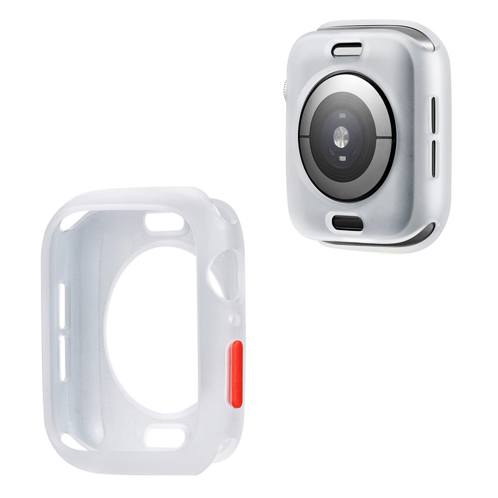 Apple Watch Series 6 / 5 44mm snoepjeskleur siliconenn frame - Transparant Met Rode Kleur