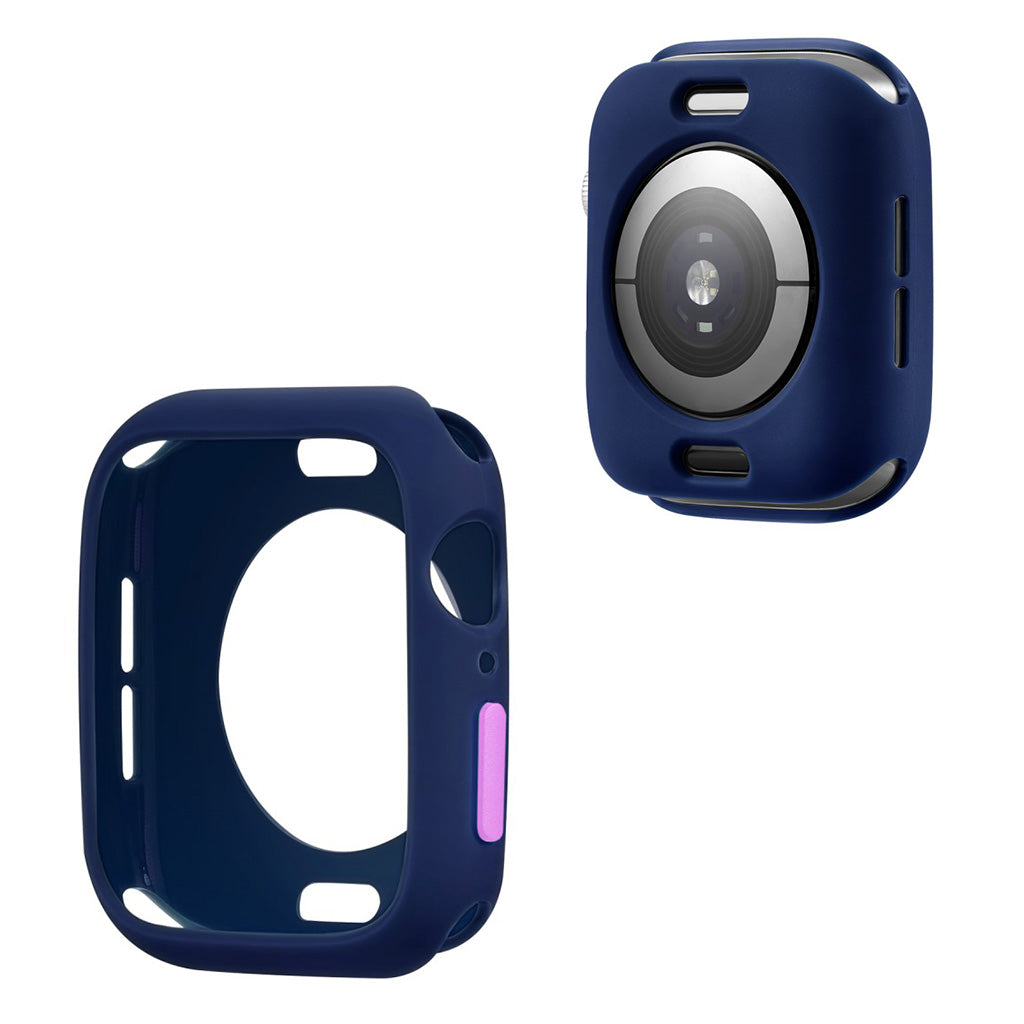 Apple Watch Series 6 / 5 44mm snoepjeskleur siliconenn frame - Blauw / Paars