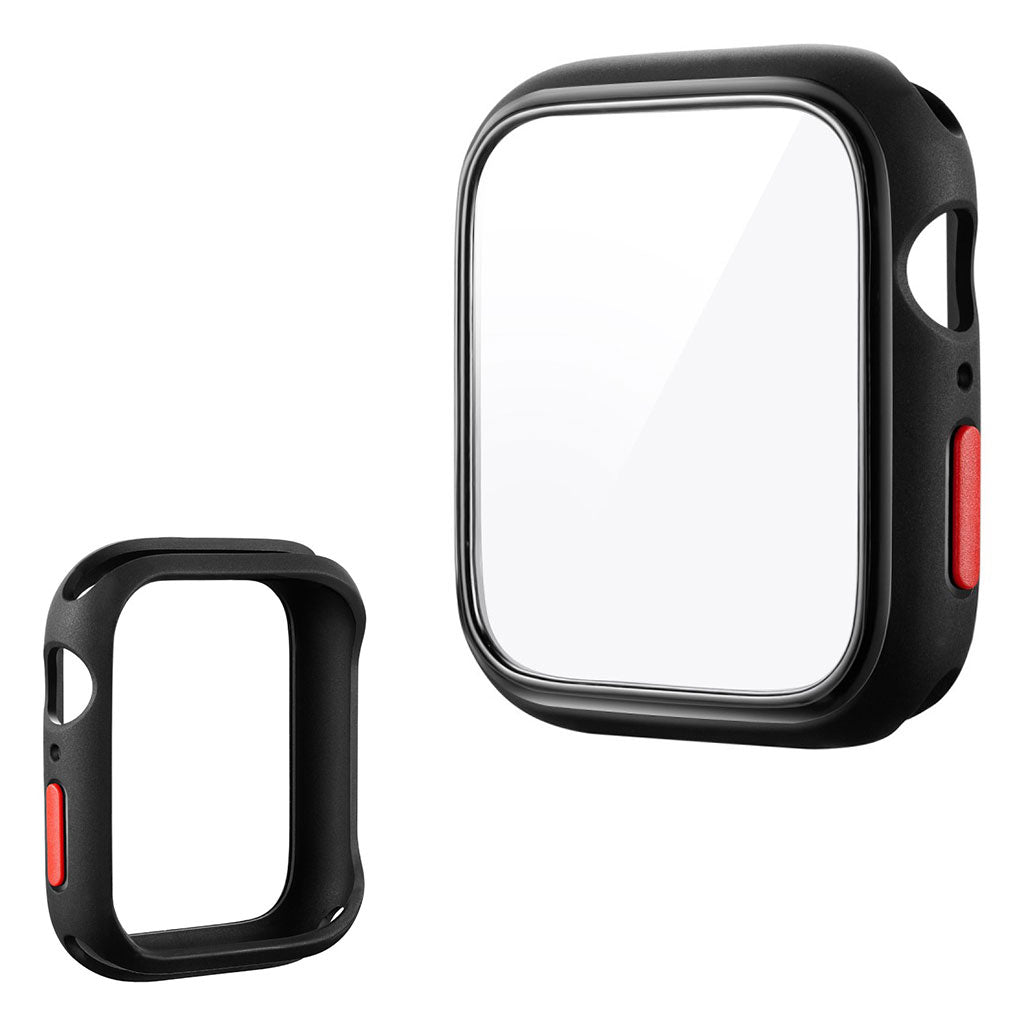 Apple Watch Series 6 / 5 44mm hoesje met gehard glas - Zwart