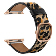 Apple Watch Series 6 / 5 40mm bracelet de montre en cuir élégant - Jaune Imprimé Léopard