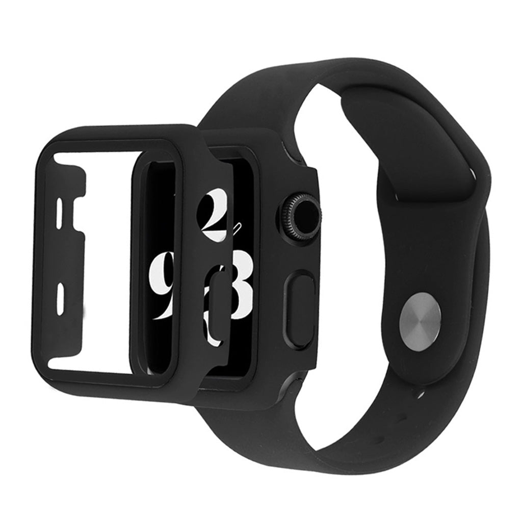 Apple Watch Series 6 / 5 40mm housse en verre trempé + bracelet de montre - Noir