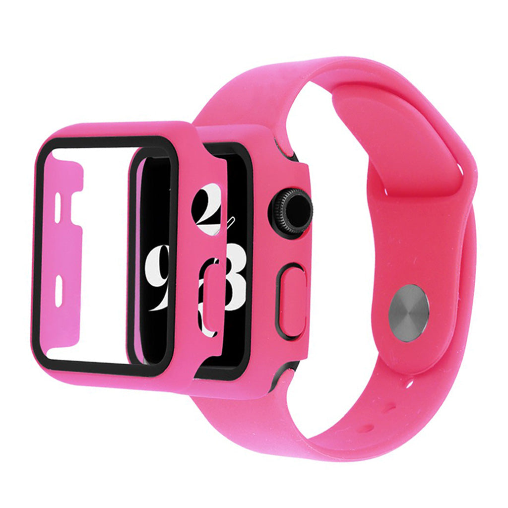 Apple Watch Series 6 / 5 40mm housse en verre trempé + bracelet - Rose
