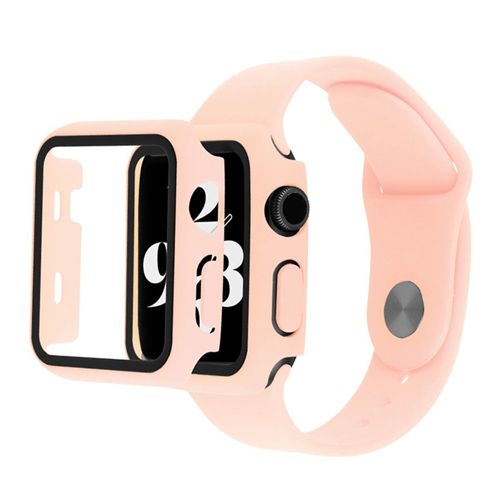 Apple Watch Series 6 / 5 40mm housse en verre trempé + bracelet de montre - Rose Clair