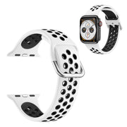 Bracelet de montre en silicone bicolore pour Apple Watch Series 6 / 5 40mm - Blanc / Noir