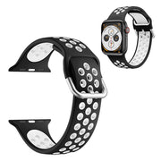 Bracelet de montre en silicone bicolore pour Apple Watch Series 6 / 5 40mm - Noir / Blanc