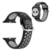 Bracelet de montre en silicone bicolore pour Apple Watch Series 6 / 5 40mm - Noir / Gris