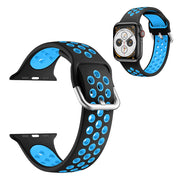 Bracelet de montre en silicone bicolore pour Apple Watch Series 6 / 5 40mm - Noir / Bleu