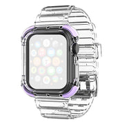 Apple Watch Series 6 / 5 40mm gekleurde rand doorzichtige stijl horlogeband - Paars