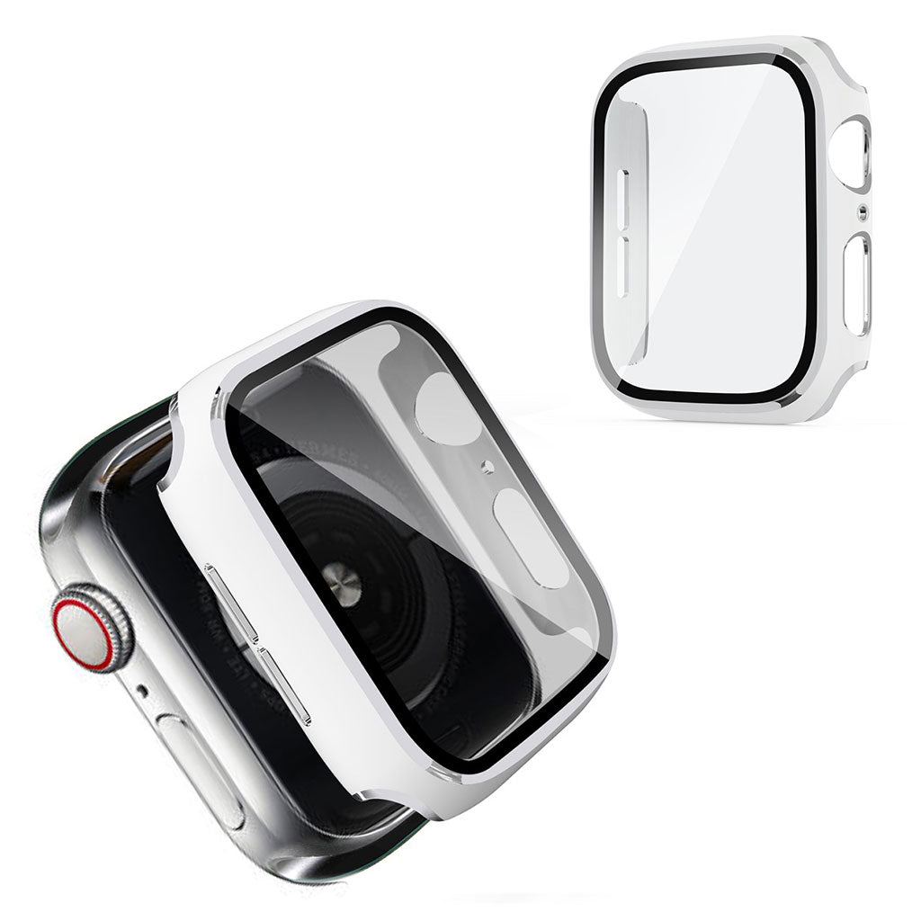 Apple Watch Series 6 / 5 40mm cadre froid avec verre trempé - Blanc / Argent