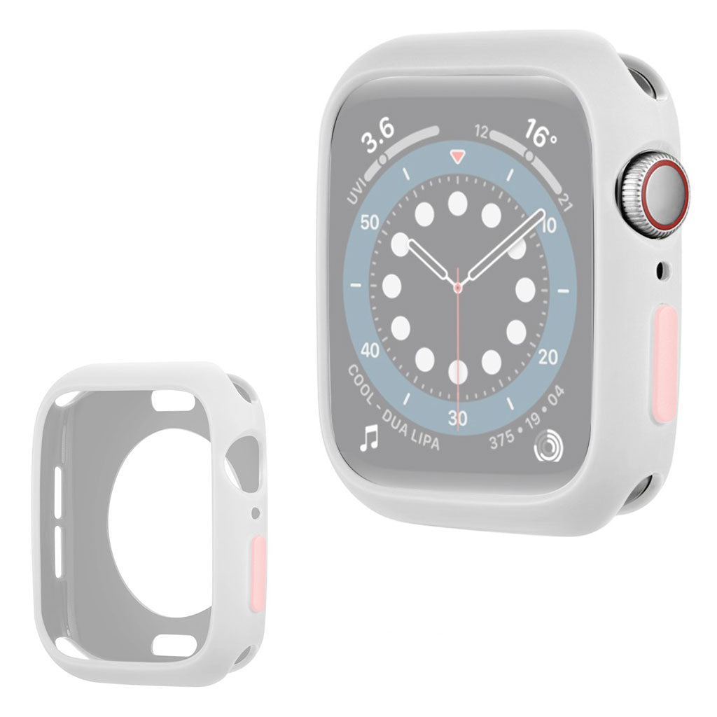 Apple Watch Series 6 / 5 40mm cadre en silicone couleur bonbon - Blanc / Rose