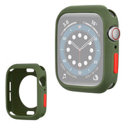 Apple Watch Series 6 / 5 40mm cadre en silicone couleur bonbon - Vert Armée / Rouge