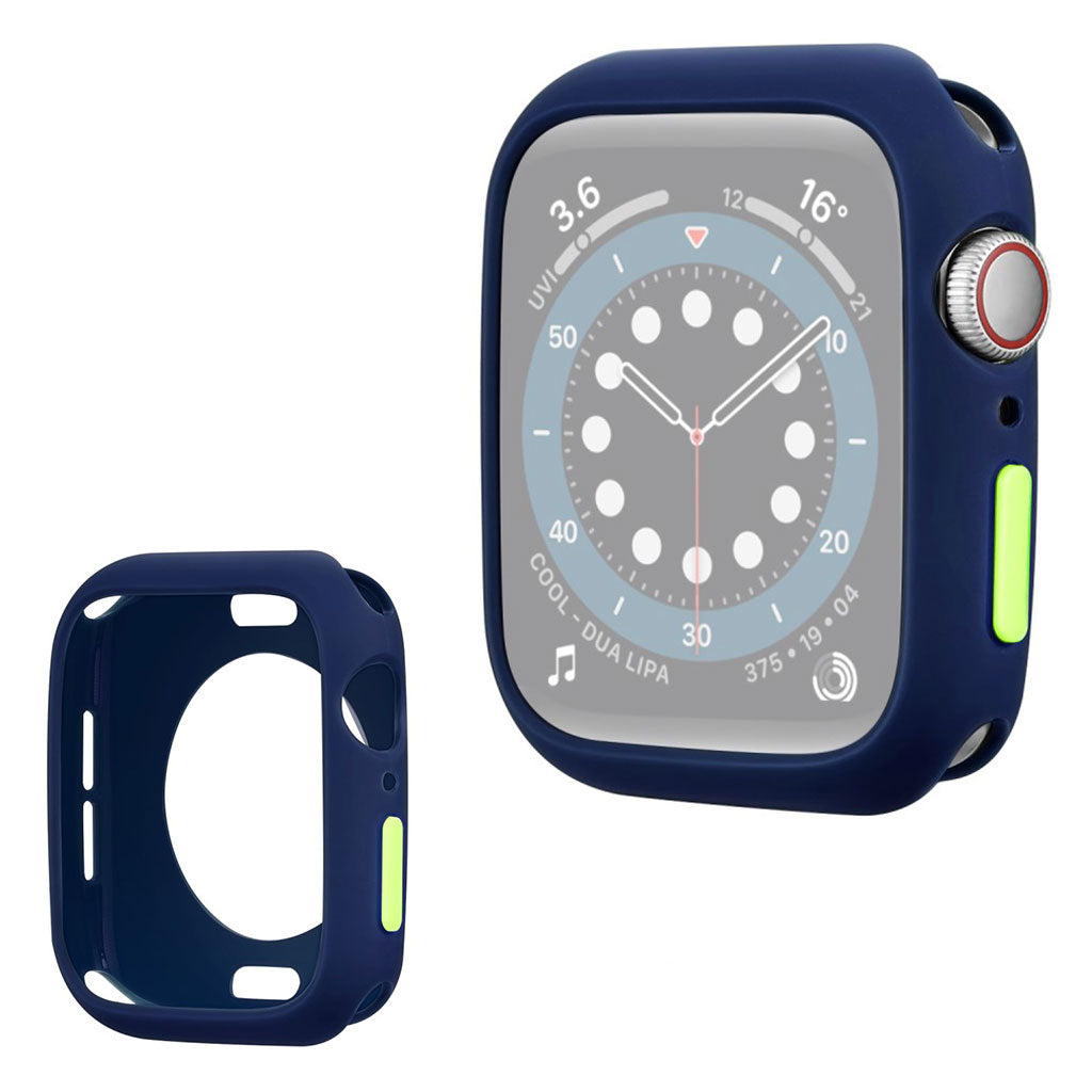 Apple Watch Series 6 / 5 40mm cadre en silicone couleur bonbon - Bleu / Vert Jaune