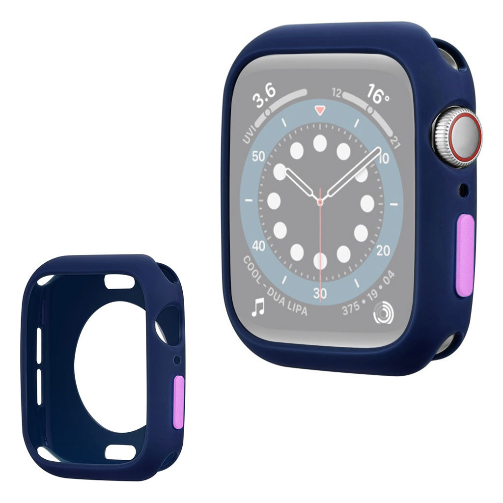 Apple Watch Series 6 / 5 40mm cadre en silicone couleur bonbon - Bleu / Violet