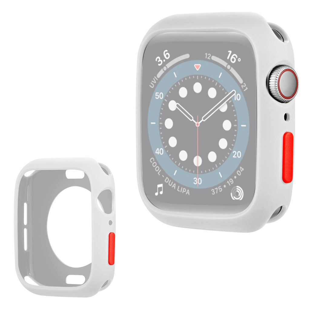 Apple Watch Series 6 / 5 40mm cadre en silicone couleur bonbon - Blanc / Rouge
