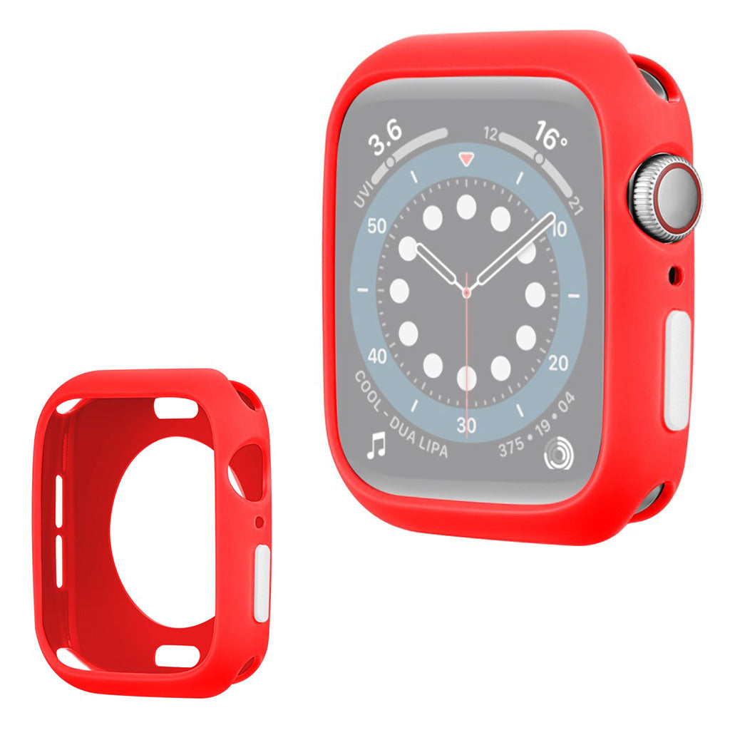 Apple Watch Series 6 / 5 40mm cadre en silicone couleur bonbon - Rouge / Blanc