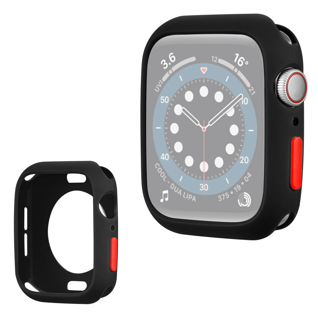 Apple Watch Series 6 / 5 40mm cadre en silicone couleur bonbon - Noir / Rouge