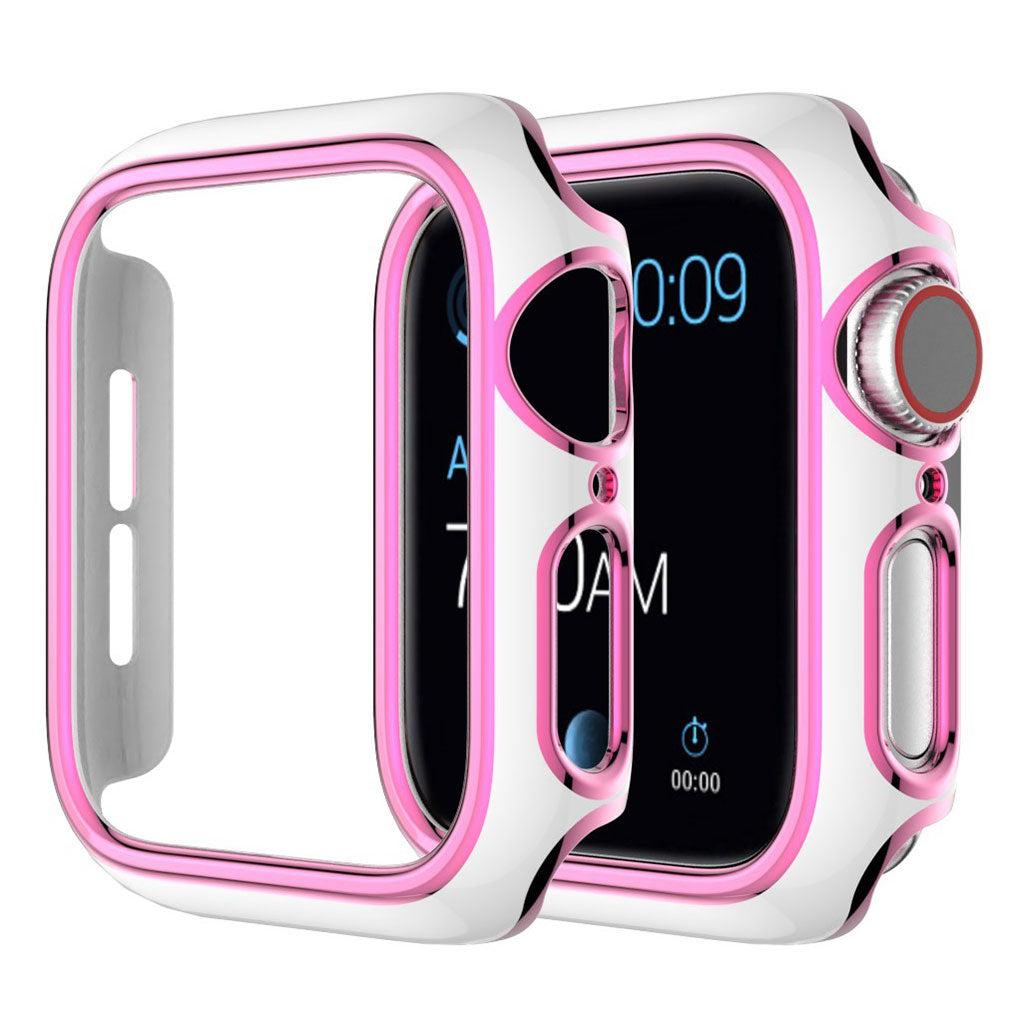 Apple Watch Series 6 / 5 40mm housse d'ornement de couleur - Blanc / Rose