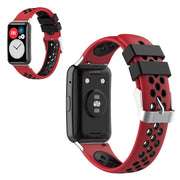 Huawei Watch Fit tweekleurig siliconenn horlogebandje - Rood / Zwart