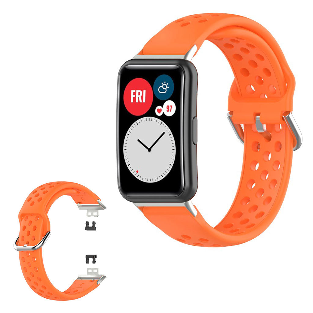 Huawei Watch Fit gat geëtst siliconenn horlogebandje - Oranje