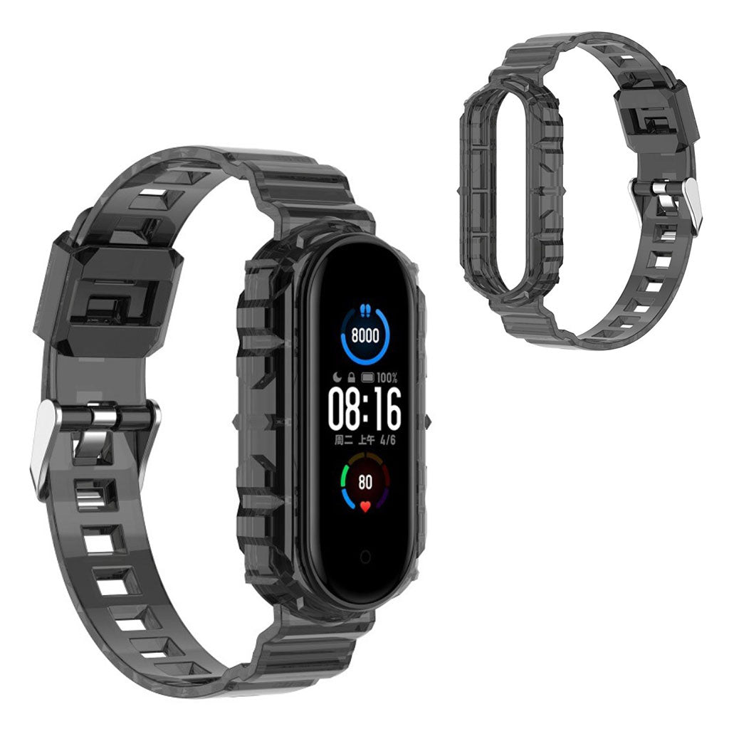 Xiaomi Mi Band 6 / 5 clear style watch band - Noir