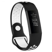 Fitbit Charge 3 bracelet respirant en silicone bicolore - Svart Og Hvit