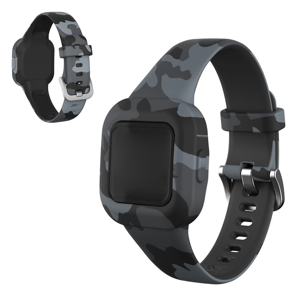 Garmin Vivofit Jr 3 patroon in siliconenn horlogeband - Camouflage Grijs