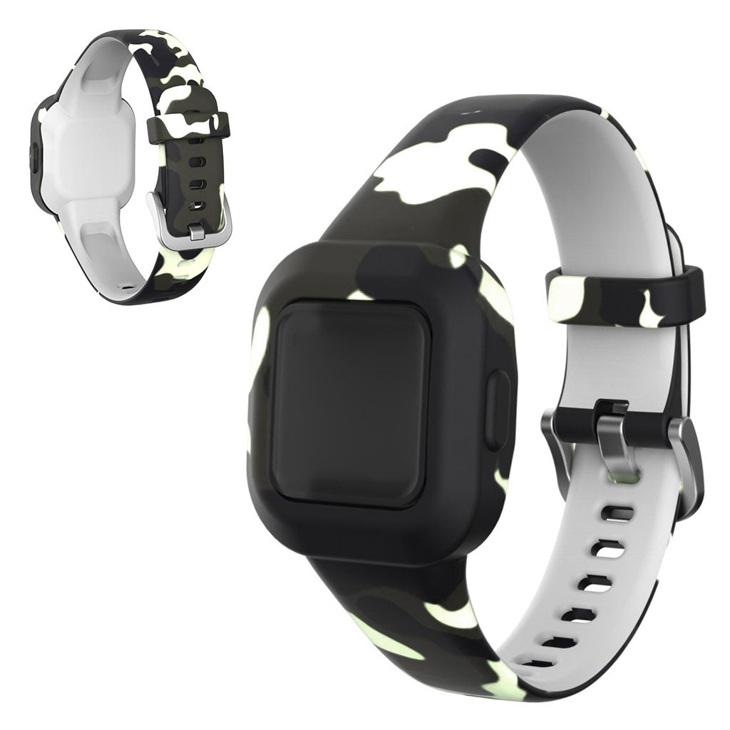 Garmin Vivofit Jr 3 bracelet en silicone à motifs - Gris Camouflage / Blanc