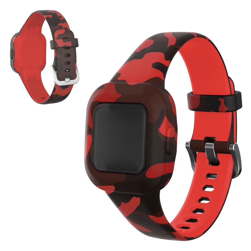 Garmin Vivofit Jr 3 patroon in siliconenn horlogeband - Camouflage Rood