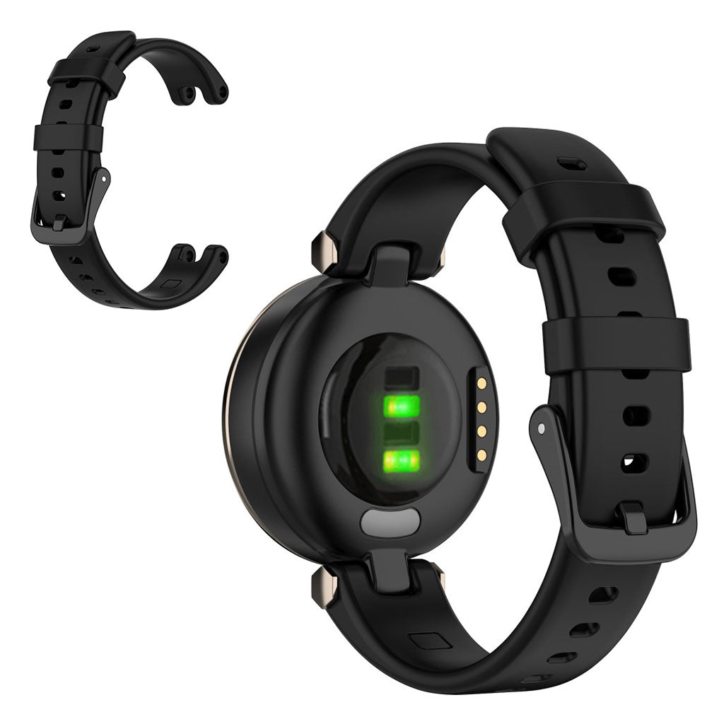 Bracelet de montre en silicone de couleur unie pour Garmin Lily - Noir