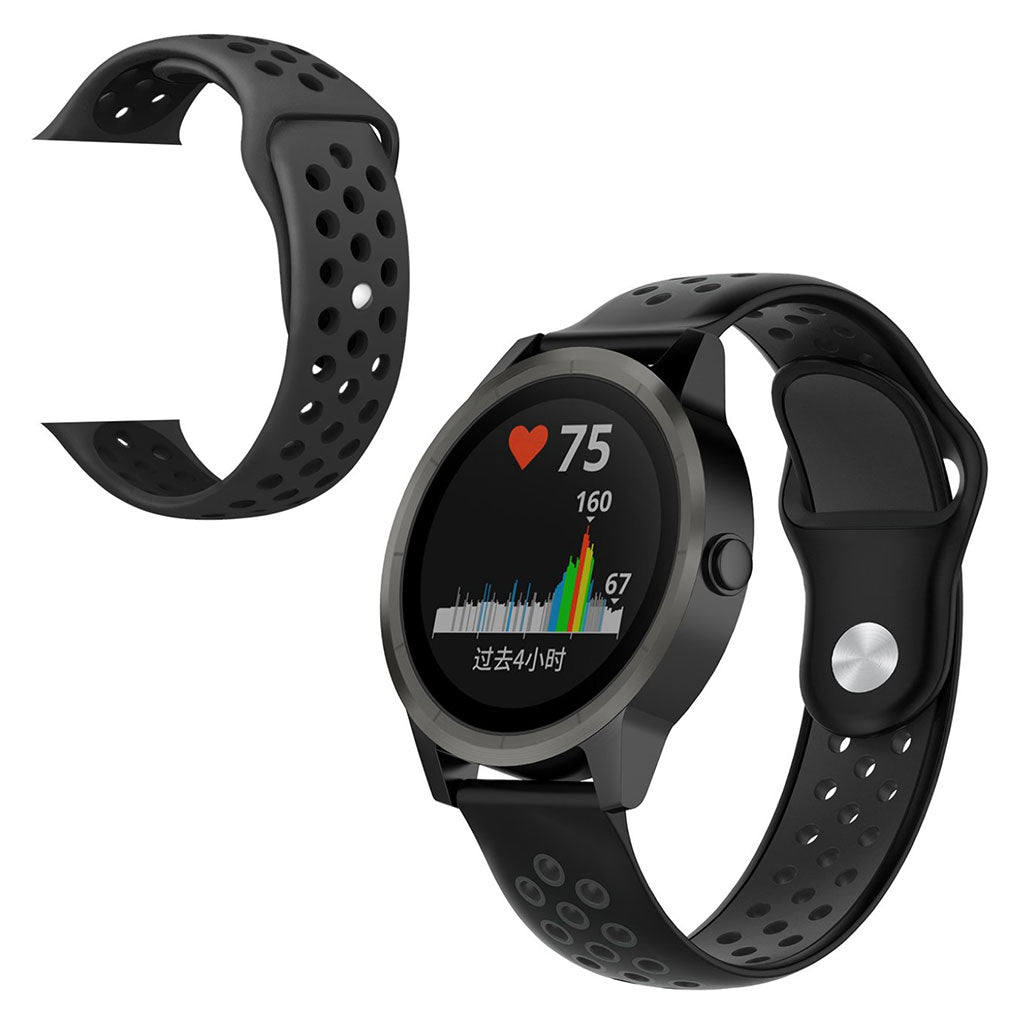 Garmin Forerunner 245 Music bracelet de montre en silicone bicolore - Noir / Gris Foncé