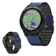 22mm lederen armband voor Garmin horloge - Blauw