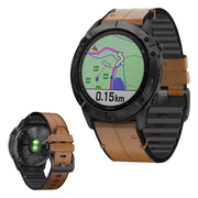 22mm lederen armband voor Garmin horloge - Bruin