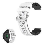 Twee kleuren siliconenn armband voor Garmin toestellen - Wit / Zwart