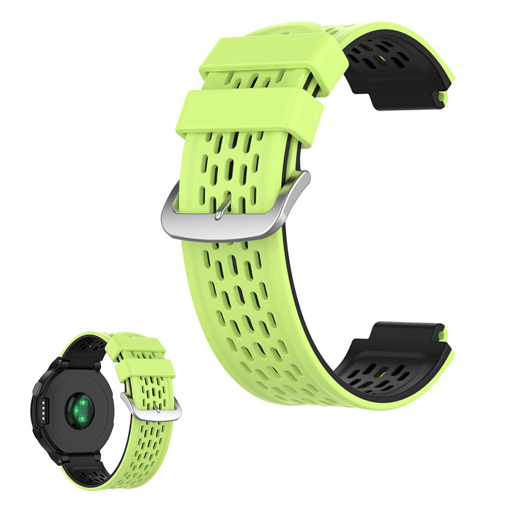 Dubbel gekleurde siliconenn horlogeband voor Garmin toestellen - Lime / Zwart