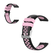 22mm Universele dubbele kleur + lus siliconenn horlogeband - Roze / Zwart