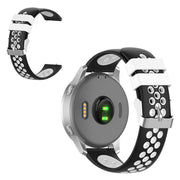 18mm Garmin Vivoactive 4S / Vivomove 3S dual color siliconenn armband - Zwart / Wit
