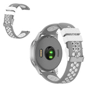 18mm Garmin Vivoactive 4S / Vivomove 3S dubbele kleur siliconenn armband - Grijs / Wit