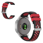 18mm Garmin Vivoactive 4S / Vivomove 3S dual color siliconenn armband - Zwart / Rood