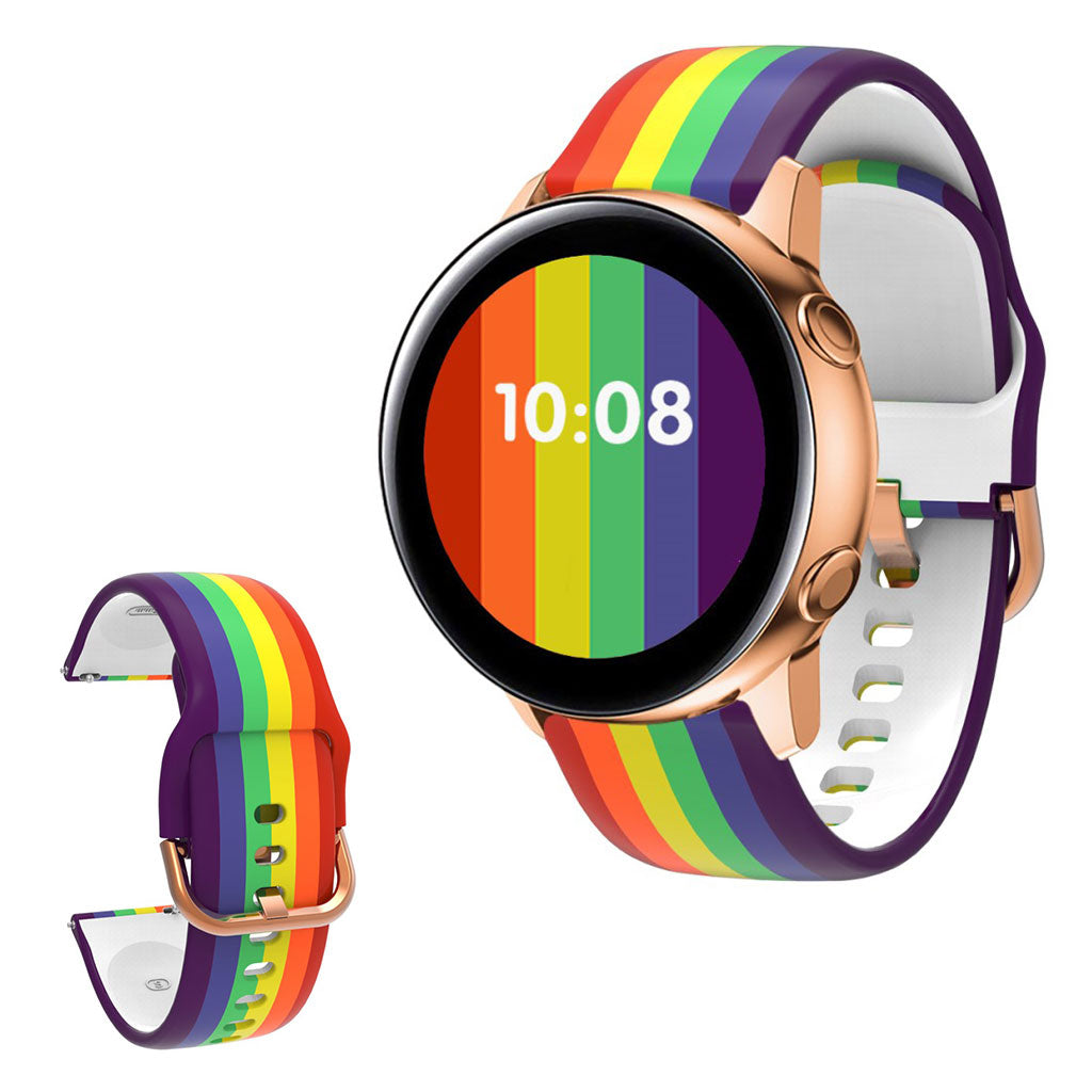 Siliconen horlogeband met schilderachtig patroon voor Amazfit en Samsung horloge - Regenboog