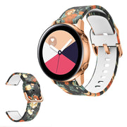 Siliconen horlogeband met schilderachtig patroon voor Amazfit en Samsung horloge - Rose